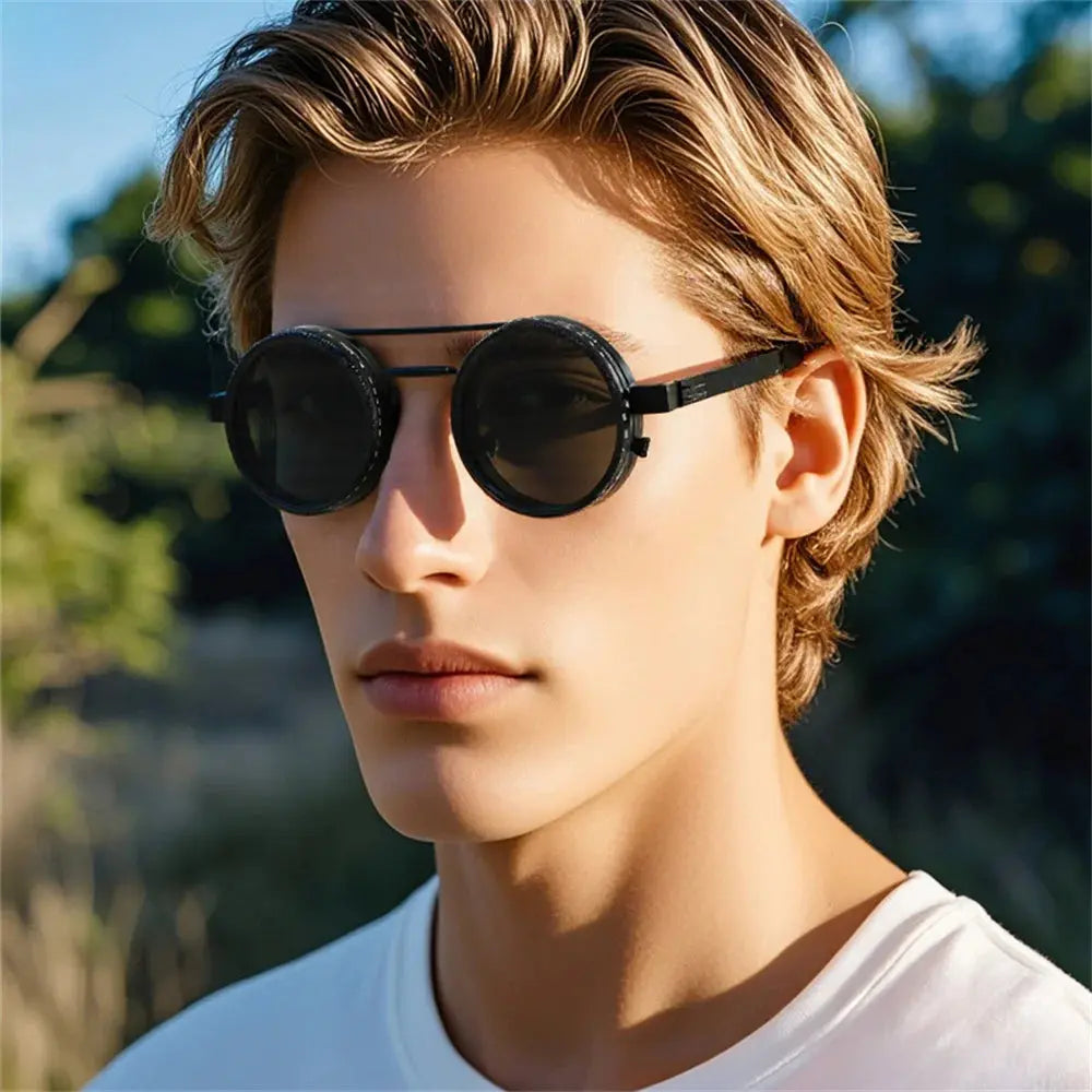 KLASSNUM Adjustable Sunglasses Men Nd Filter Glasses ND9 Speed Dimming Sun Glasses Round Polarized Fishing Driving Eyewear 2025 upscaleclicks