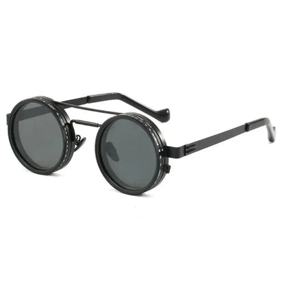 KLASSNUM Handmade ND Adjustable Dimming Sunglasses UV Resistant Fishing Filter Glasses Round Metal Frame HD Polarized Eyewear upscaleclicks