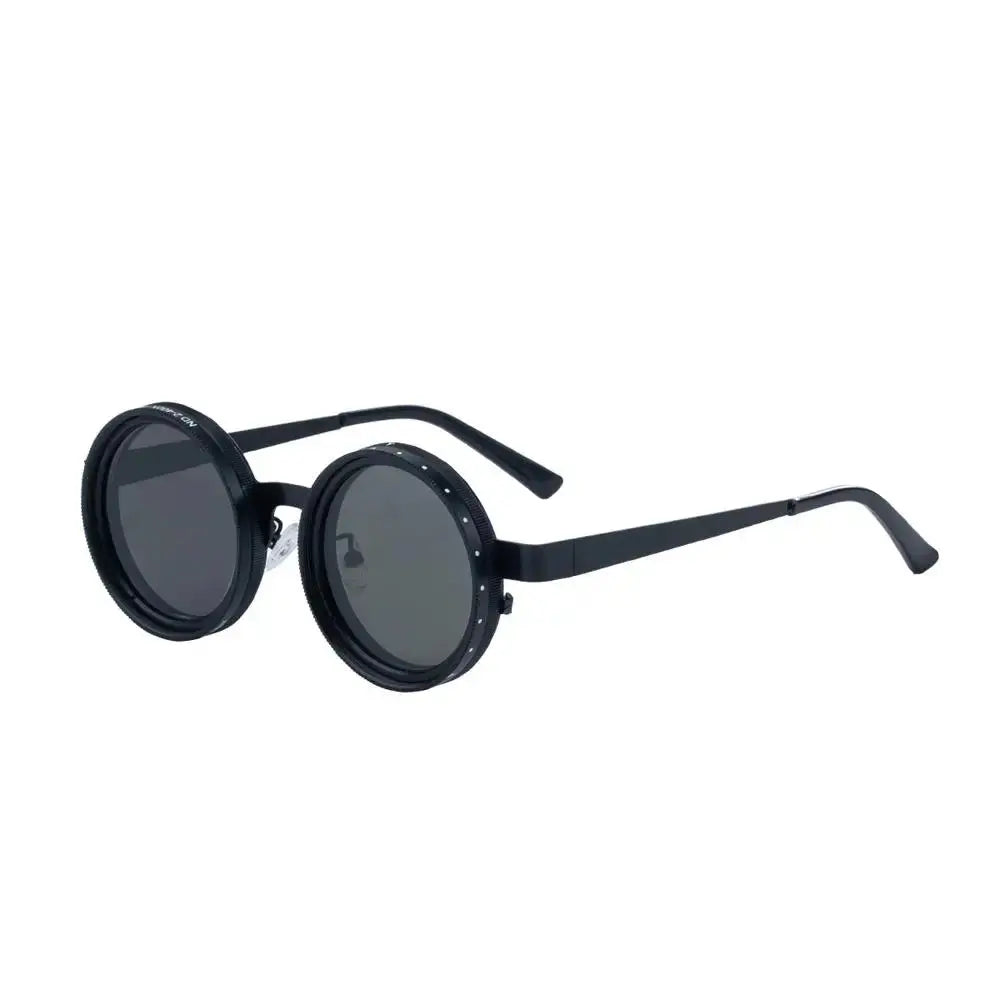 KLASSNUM Handmade ND Adjustable Dimming Sunglasses UV Resistant Fishing Filter Glasses Round Metal Frame HD Polarized Eyewear upscaleclicks