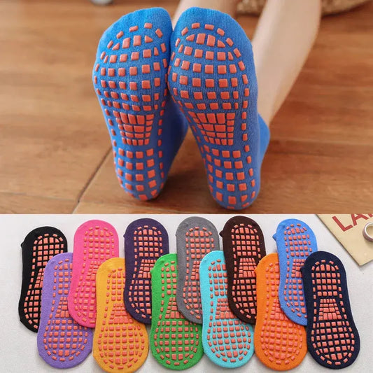 Kids Adults Anti-Slip Socks Parent-Child Trampoline Sock Cotton Socks Elasticity Sports Boys Girls Outside Children Socks upscaleclicks