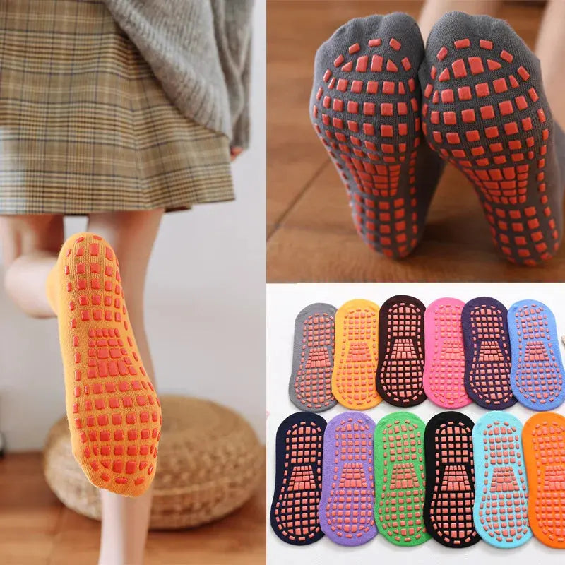 Kids Adults Anti-Slip Socks Parent-Child Trampoline Sock Cotton Socks Elasticity Sports Boys Girls Outside Children Socks upscaleclicks