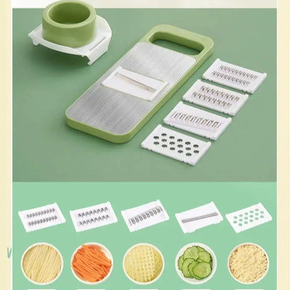 Kitchen 5 in 1 Stainless Steel Multifunctional Safe Manual Vegetable Slicer Cutter Potato Shredders Garlic Carrot Grater Chopper upscaleclicks