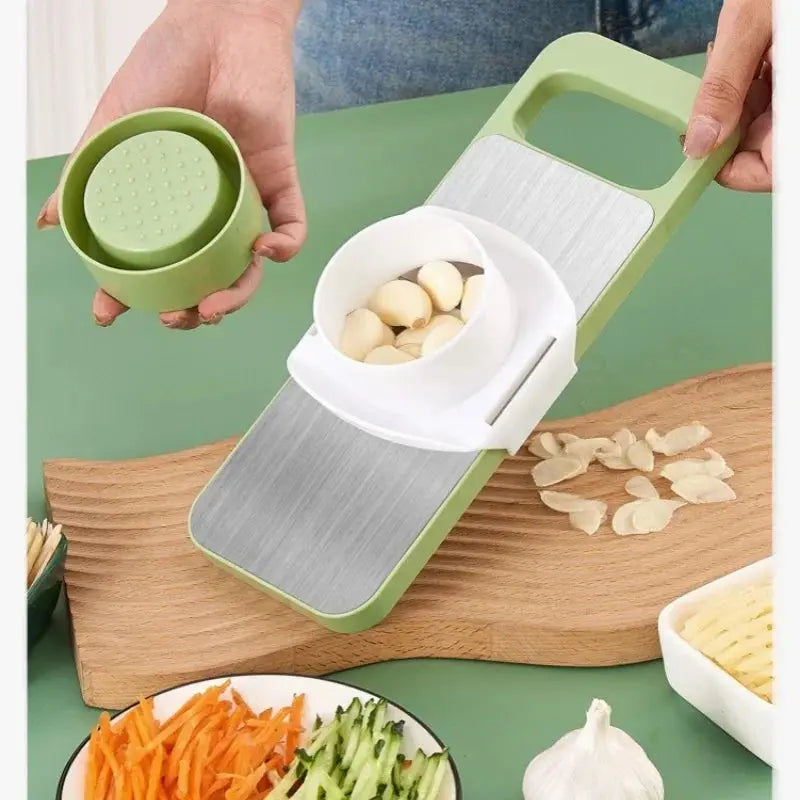 Kitchen 5 in 1 Stainless Steel Multifunctional Safe Manual Vegetable Slicer Cutter Potato Shredders Garlic Carrot Grater Chopper upscaleclicks