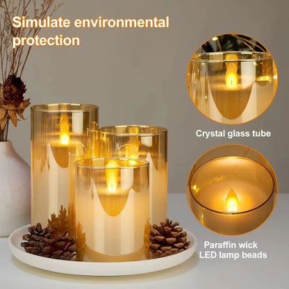 LED Lights Electronic Candles LED Candle Decorations Acrylic Candles Complete Set of Remote Control Timers Christmas and Wedding