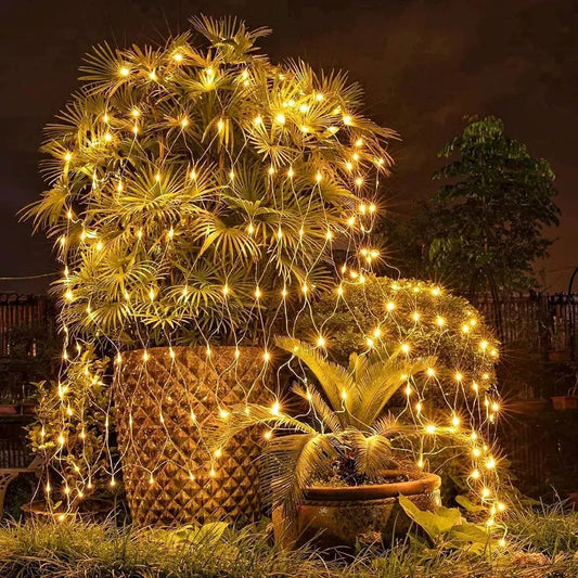 LED String lights 4mx6M 1.5MX1.5M 2x3M Garlands Christmas Net Lights Fairy Xmas Party Garden Wedding Decoration Curtain Light upscaleclicks