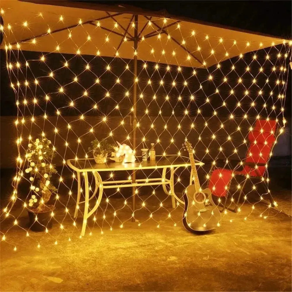LED String lights 4mx6M 1.5MX1.5M 2x3M Garlands Christmas Net Lights Fairy Xmas Party Garden Wedding Decoration Curtain Light upscaleclicks