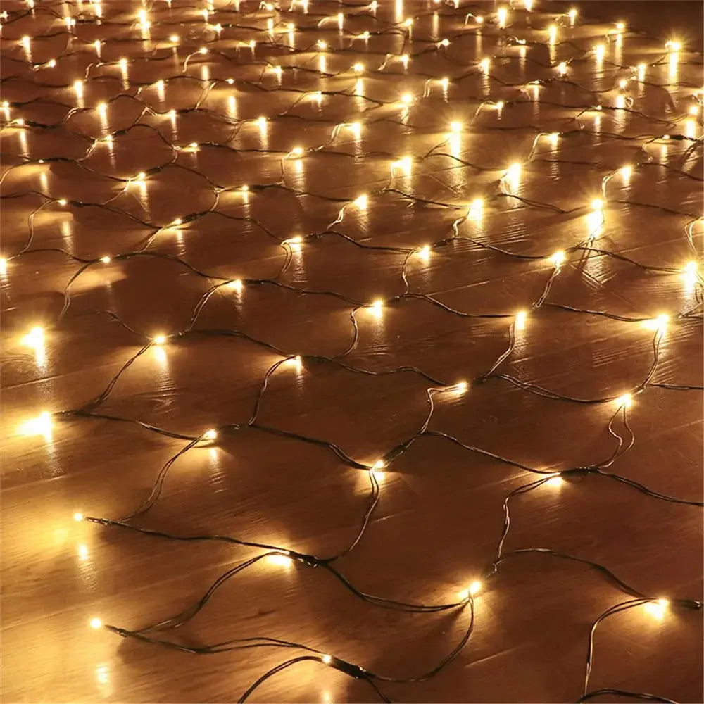 LED String lights 4mx6M 1.5MX1.5M 2x3M Garlands Christmas Net Lights Fairy Xmas Party Garden Wedding Decoration Curtain Light upscaleclicks