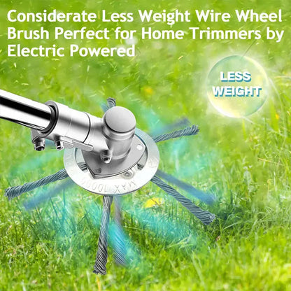 LUSQI 6/8/9inch Steel Wire Wheel Head Grass Trimmer Head Universal Weed Brush Fit Straight Shaft Brushcutter Removal Moss Rust upscaleclicks