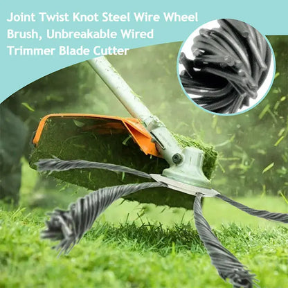 LUSQI 6/8/9inch Steel Wire Wheel Head Grass Trimmer Head Universal Weed Brush Fit Straight Shaft Brushcutter Removal Moss Rust upscaleclicks