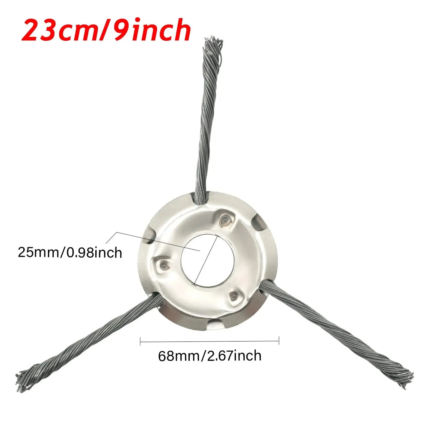 LUSQI 6/8/9inch Steel Wire Wheel Head Grass Trimmer Head Universal Weed Brush Fit Straight Shaft Brushcutter Removal Moss Rust upscaleclicks