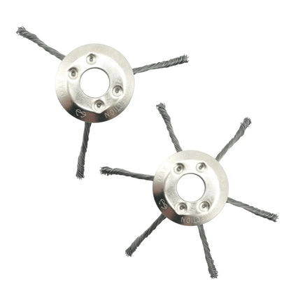 LUSQI 6/8/9inch Steel Wire Wheel Head Grass Trimmer Head Universal Weed Brush Fit Straight Shaft Brushcutter Removal Moss Rust upscaleclicks