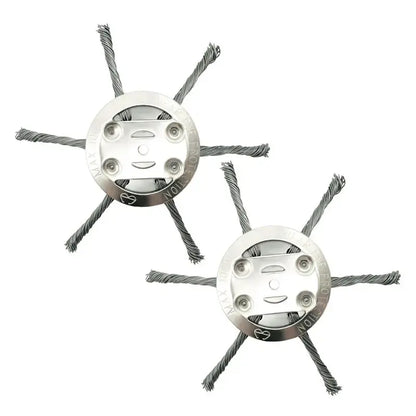 LUSQI 6/8/9inch Steel Wire Wheel Head Grass Trimmer Head Universal Weed Brush Fit Straight Shaft Brushcutter Removal Moss Rust upscaleclicks