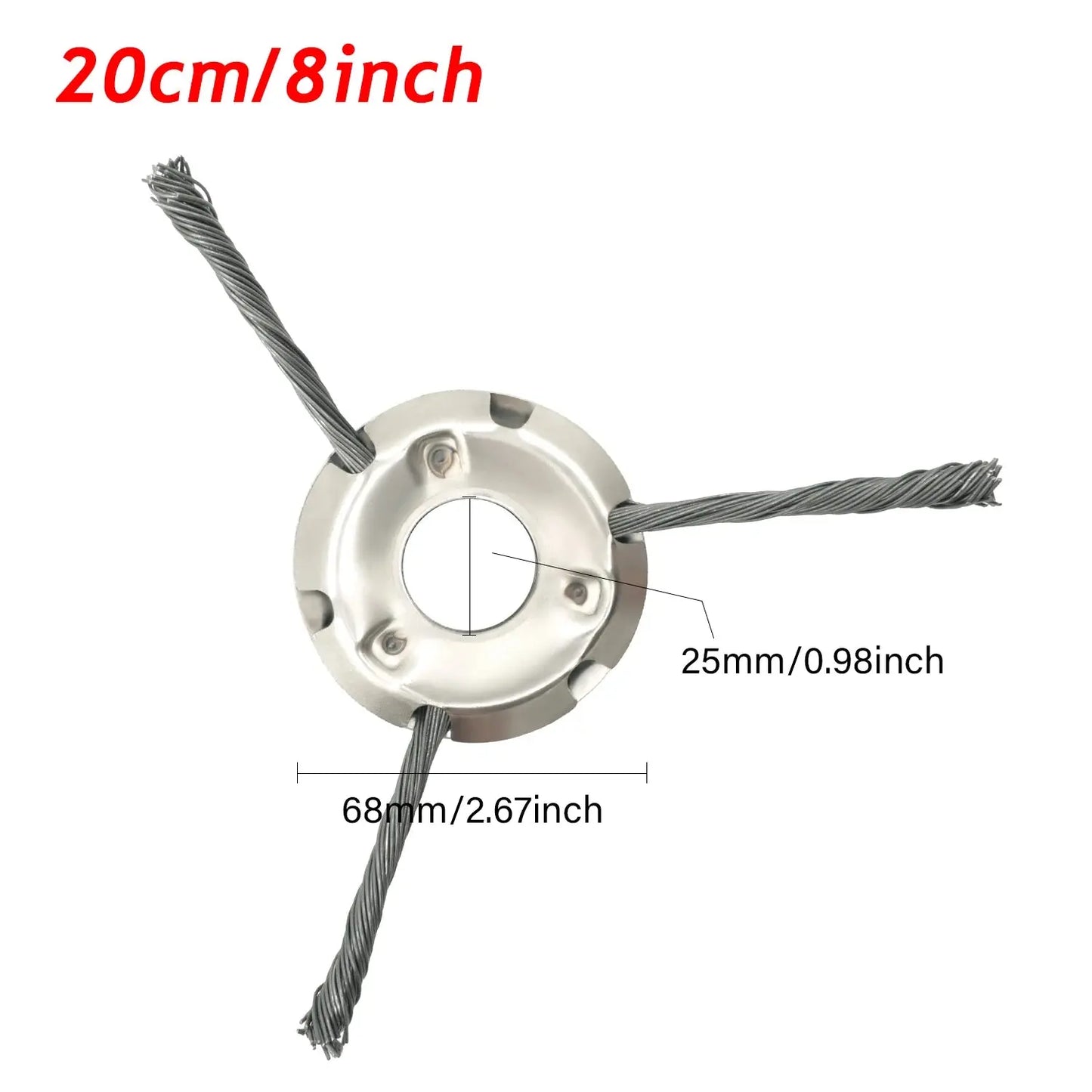 LUSQI 6/8/9inch Steel Wire Wheel Head Grass Trimmer Head Universal Weed Brush Fit Straight Shaft Brushcutter Removal Moss Rust upscaleclicks