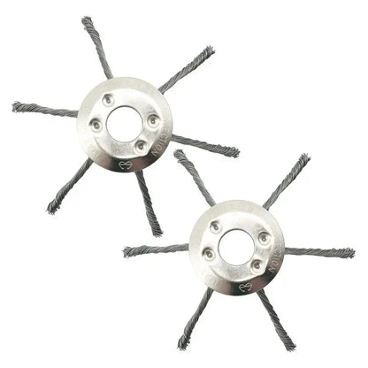 LUSQI 6/8/9inch Steel Wire Wheel Head Grass Trimmer Head Universal Weed Brush Fit Straight Shaft Brushcutter Removal Moss Rust upscaleclicks