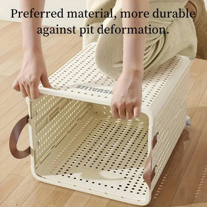Large Foldable Laundry Hamper - Ceramic White, Spacious & Portable with Wheels for Easy Mobility, Ideal for Home Use upscaleclicks