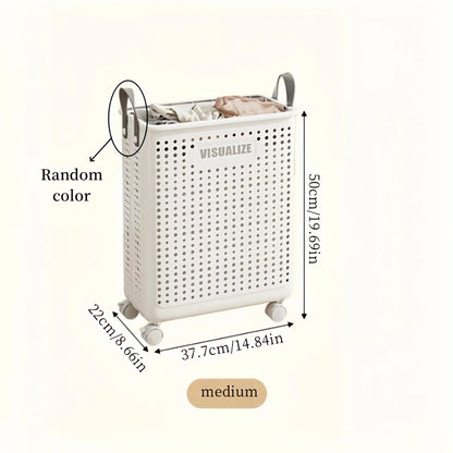 Large Foldable Laundry Hamper - Ceramic White, Spacious & Portable with Wheels for Easy Mobility, Ideal for Home Use upscaleclicks