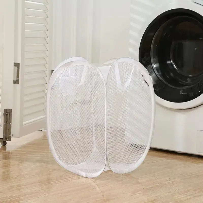 Large Foldable Laundry Hamper - Ceramic White, Spacious & Portable with Wheels for Easy Mobility, Ideal for Home Use upscaleclicks