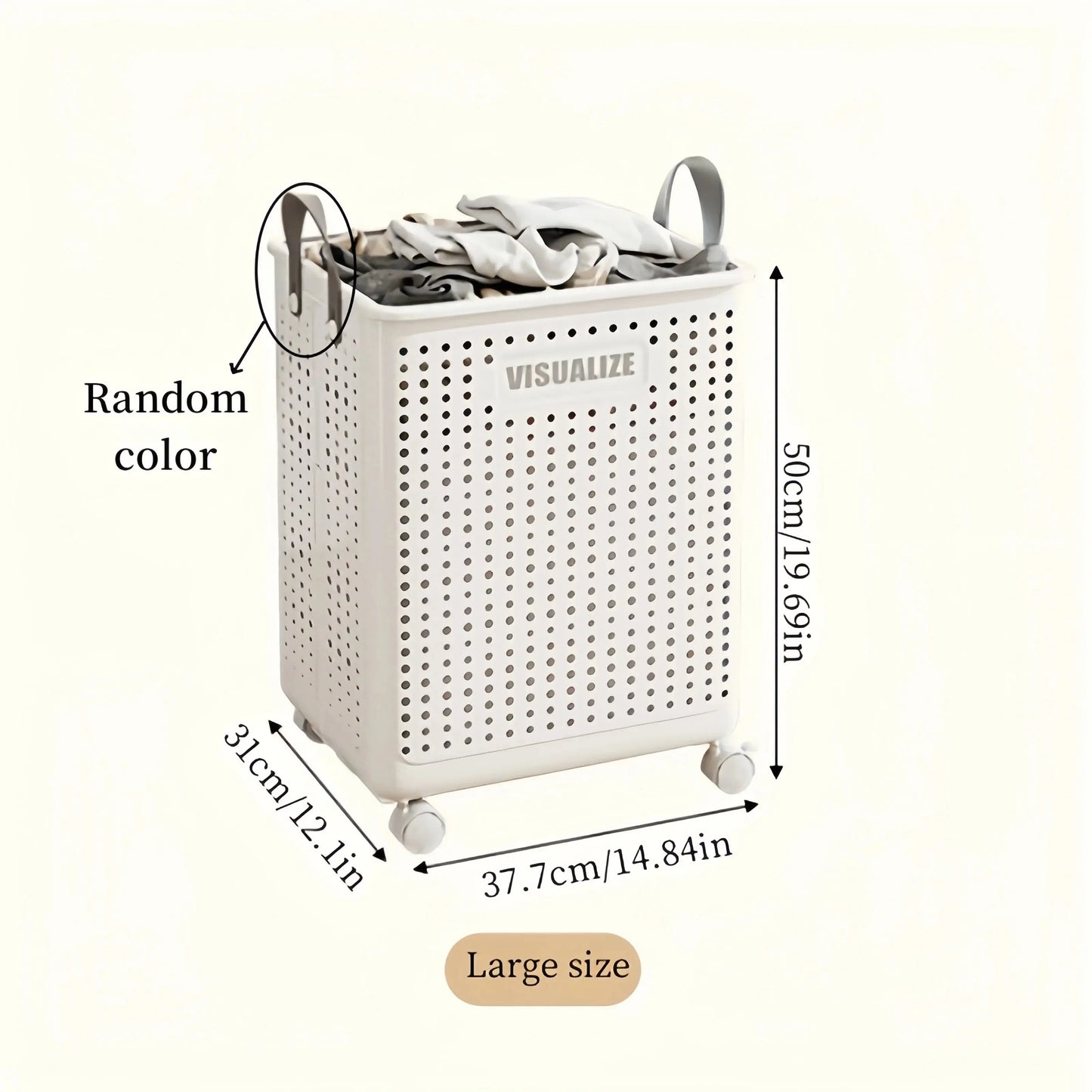 Large Foldable Laundry Hamper - Ceramic White, Spacious & Portable with Wheels for Easy Mobility, Ideal for Home Use upscaleclicks