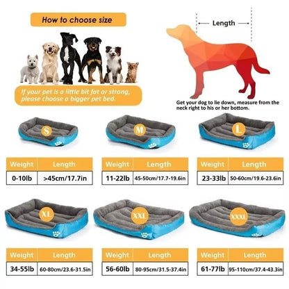 Large Square Nest L-3XL Pet Large Dog Bed for Medium Dogs Soft Fleece Nest Big Dog Sofa Bed Winter Warm Cat House for Pet