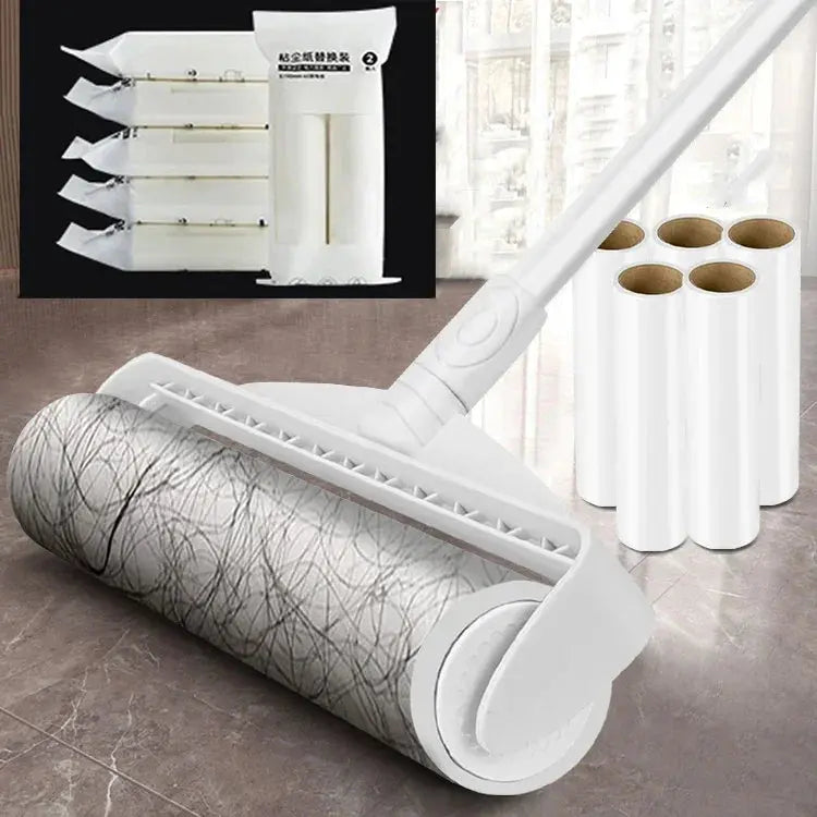 Long Handle Lint Roller Brush Pet Hair Remover Roller Retractable Dust Hair Roller Stick Tearable Clothes Bed Hair Removal Brush upscaleclicks