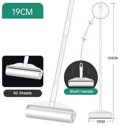 Long Handle Lint Roller Brush Pet Hair Remover Roller Retractable Dust Hair Roller Stick Tearable Clothes Bed Hair Removal Brush upscaleclicks