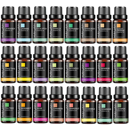 MAYJAM 10ML Essential Oil Lavender Jasmine Eucalyptus Vanilla Sandalwood Bergamot Rosemary Citronella Cinnamon Fragrance Oil upscaleclicks