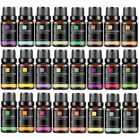 MAYJAM 10ML Essential Oil Lavender Jasmine Eucalyptus Vanilla Sandalwood Bergamot Rosemary Citronella Cinnamon Fragrance Oil upscaleclicks