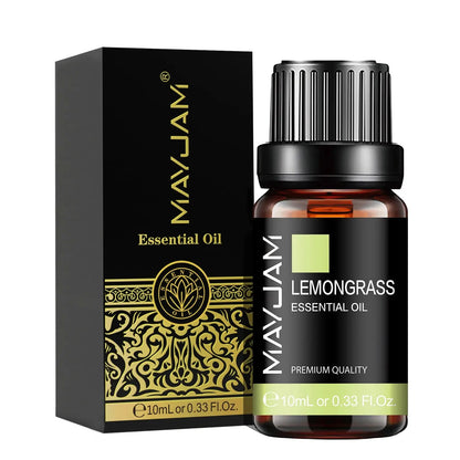 MAYJAM 10ML Essential Oil Lavender Jasmine Eucalyptus Vanilla Sandalwood Bergamot Rosemary Citronella Cinnamon Fragrance Oil upscaleclicks