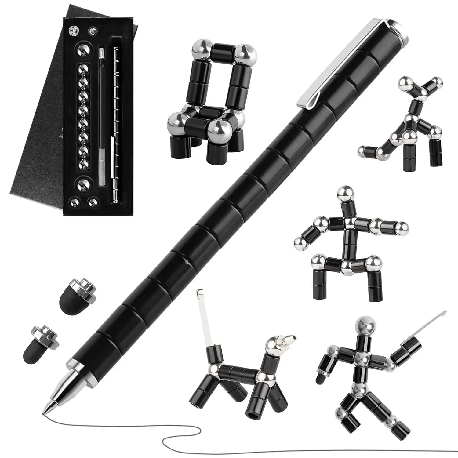 Magnetic Fidget Pen DIY Magnet Fidgi Pen Multifunctional Deformable Magnet Writing Ballpoint Toy Pen, Best Gift for Friends upscaleclicks