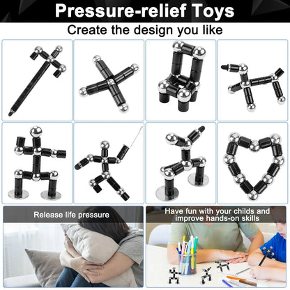 Magnetic Fidget Pen DIY Magnet Fidgi Pen Multifunctional Deformable Magnet Writing Ballpoint Toy Pen, Best Gift for Friends upscaleclicks