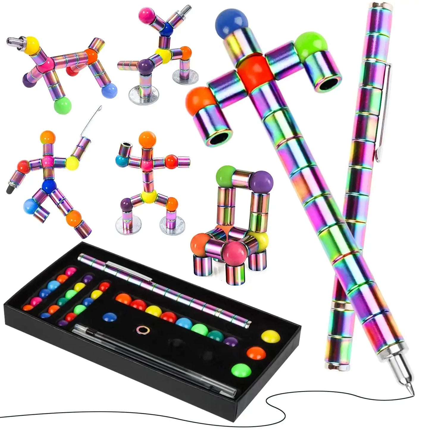 Magnetic Fidget Pen DIY Magnet Fidgi Pen Multifunctional Deformable Magnet Writing Ballpoint Toy Pen, Best Gift for Friends upscaleclicks