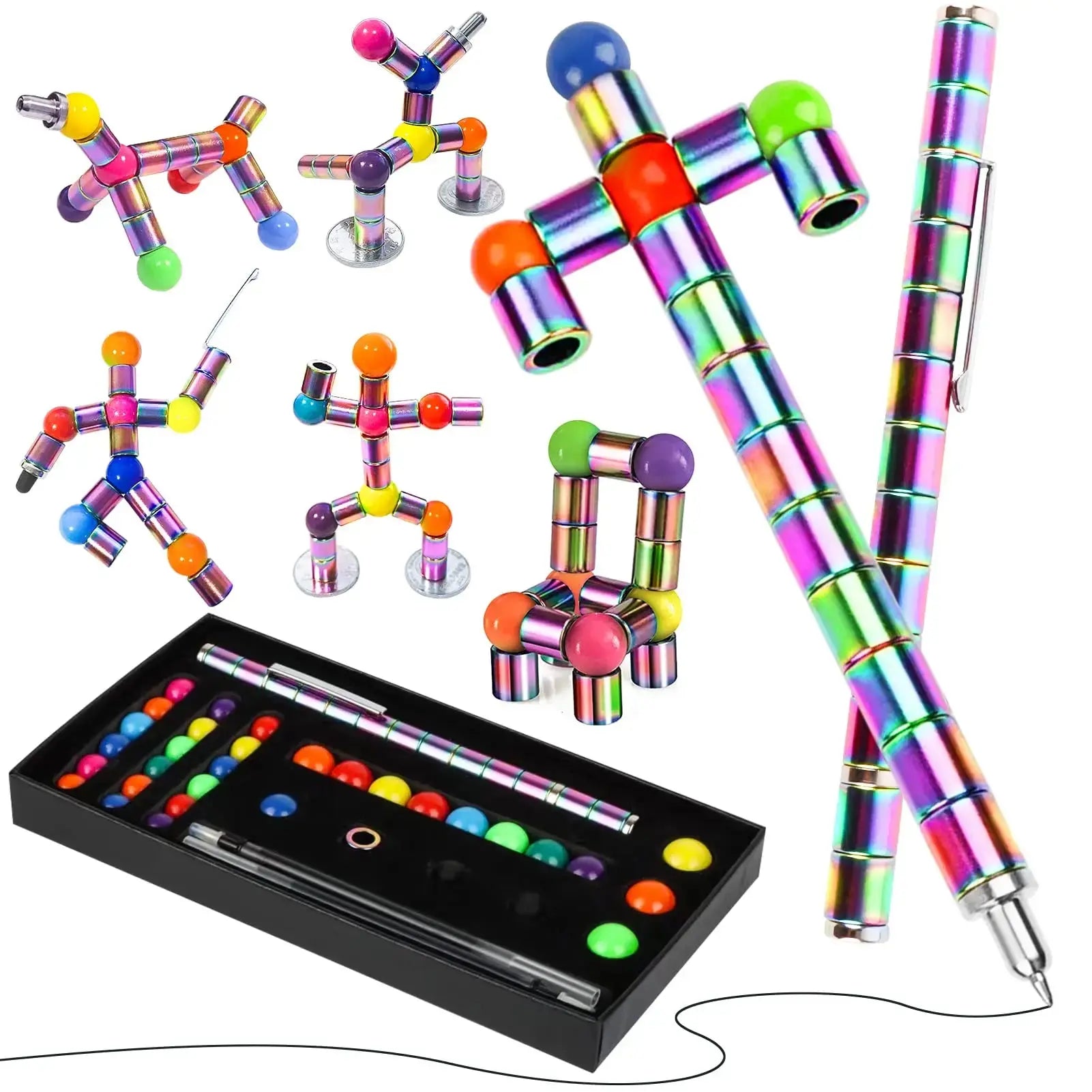Magnetic Fidget Pen DIY Magnet Fidgi Pen Multifunctional Deformable Magnet Writing Ballpoint Toy Pen, Best Gift for Friends upscaleclicks