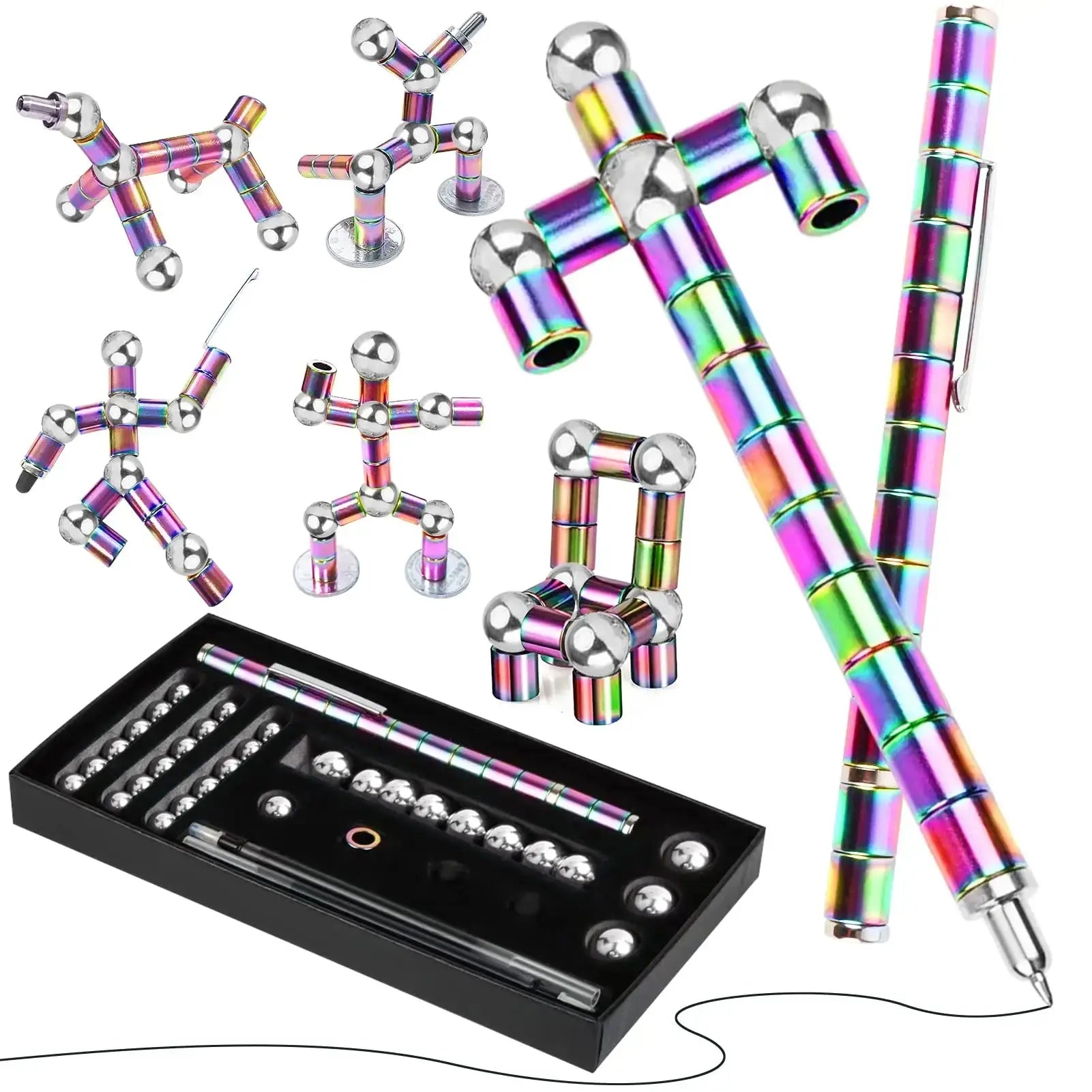 Magnetic Fidget Pen DIY Magnet Fidgi Pen Multifunctional Deformable Magnet Writing Ballpoint Toy Pen, Best Gift for Friends upscaleclicks