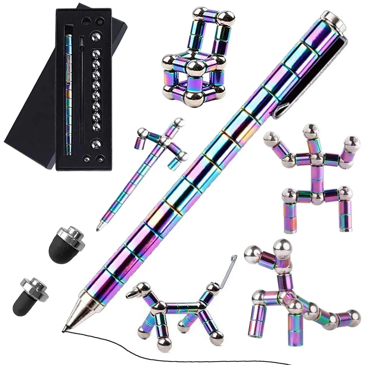Magnetic Fidget Pen DIY Magnet Fidgi Pen Multifunctional Deformable Magnet Writing Ballpoint Toy Pen, Best Gift for Friends upscaleclicks