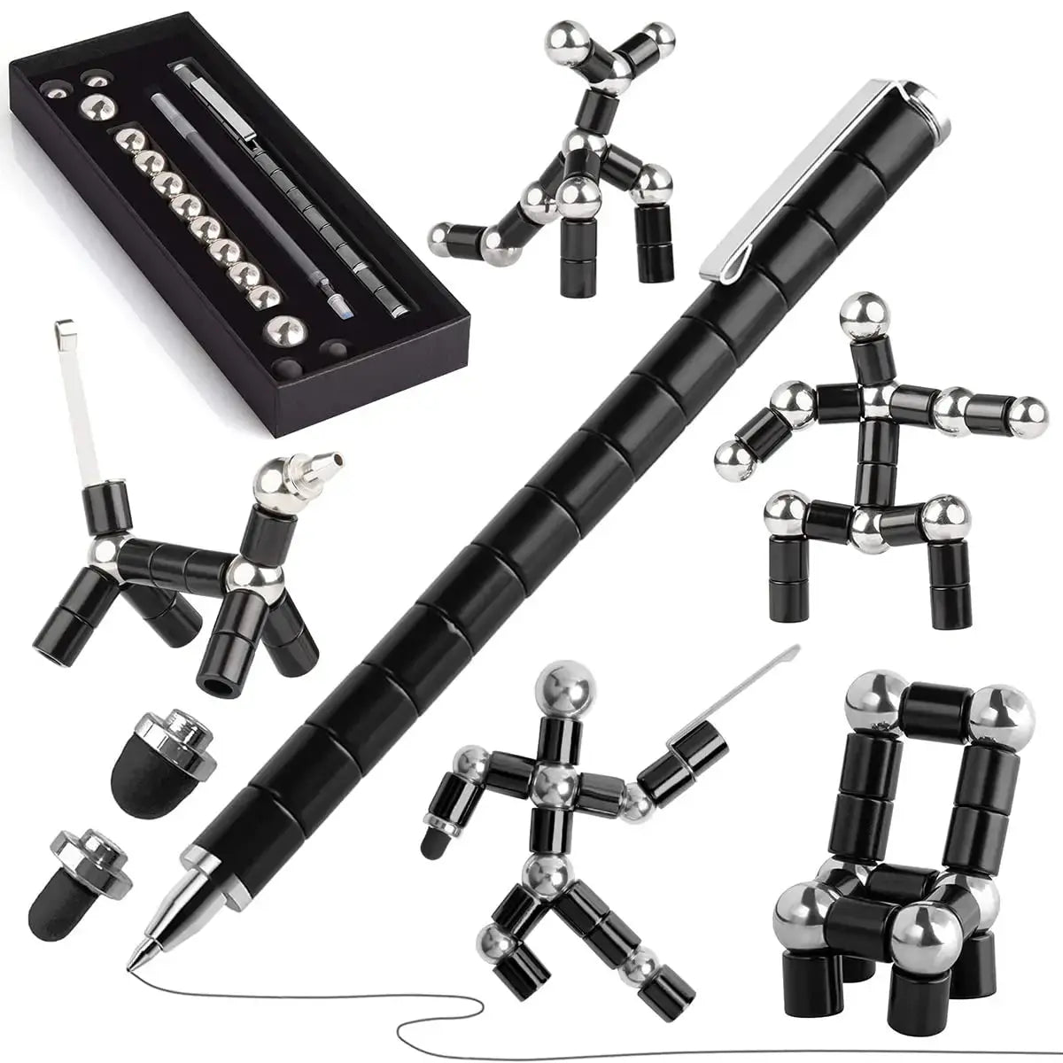 Magnetic Fidget Pen DIY Magnet Fidgi Pen Multifunctional Deformable Magnet Writing Ballpoint Toy Pen, Best Gift for Friends upscaleclicks