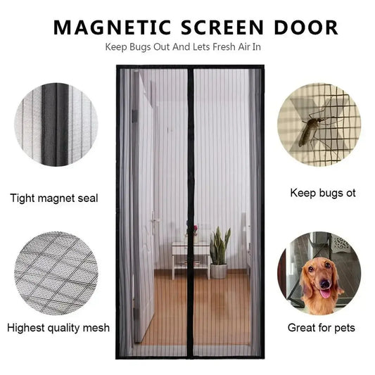 Magnetic Mosquito Net, Summer Insect Fly Control, Door Curtain Net, Living Room, Bedroom Curtain, Automatic Closing Door Screen upscaleclicks