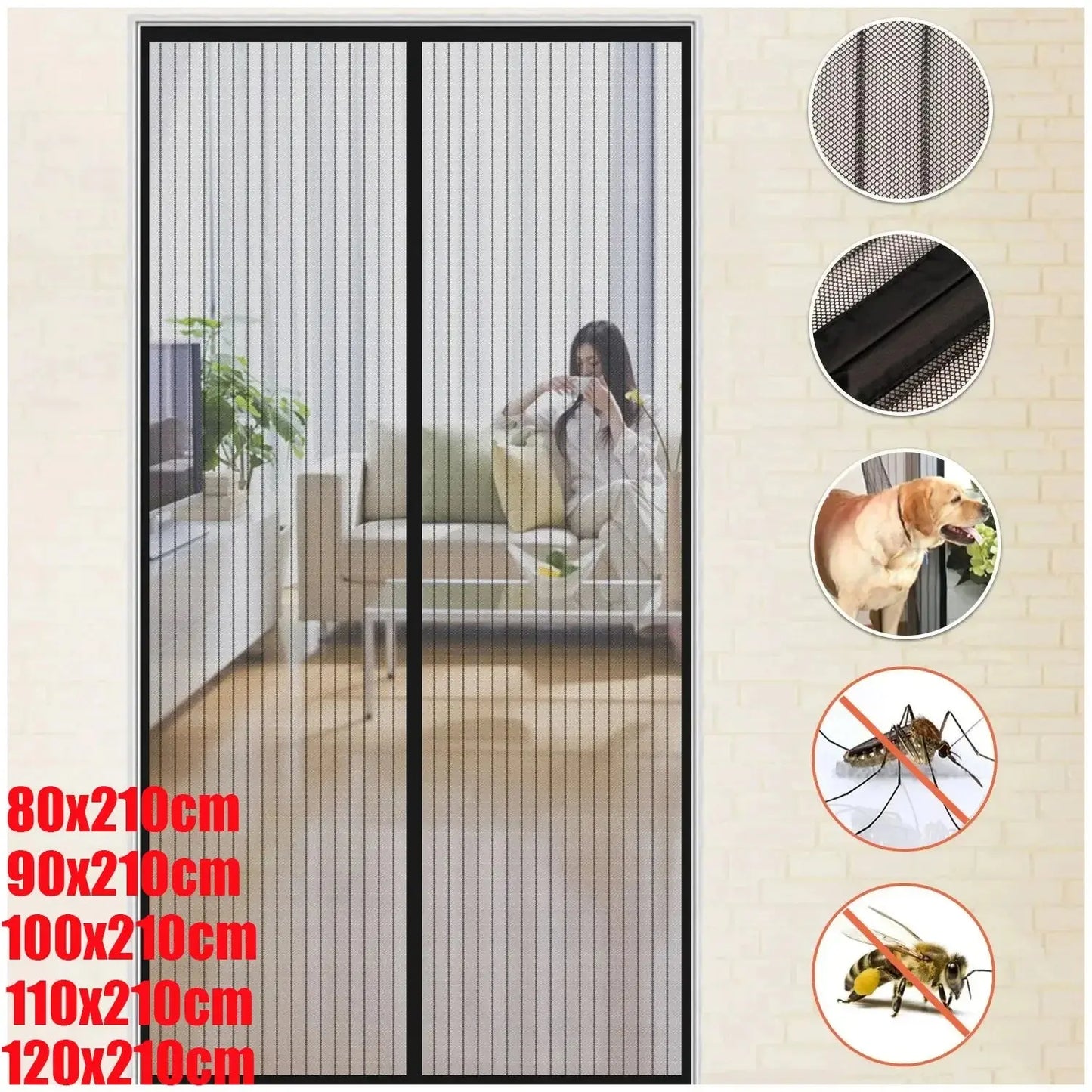 Magnetic Mosquito Net, Summer Insect Fly Control, Door Curtain Net, Living Room, Bedroom Curtain, Automatic Closing Door Screen upscaleclicks