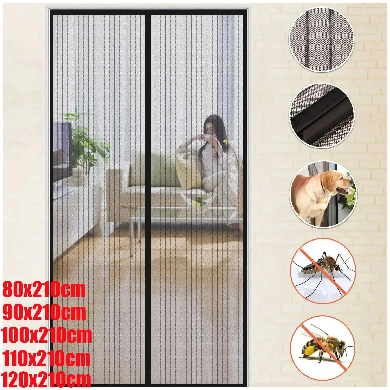 Magnetic Mosquito Net, Summer Insect Fly Control, Door Curtain Net, Living Room, Bedroom Curtain, Automatic Closing Door Screen upscaleclicks