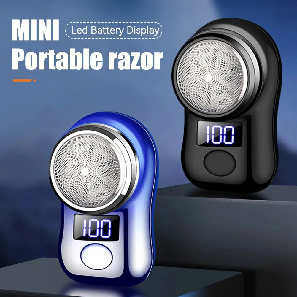 Men Shaving Tool Usb Rechargeable Portable Electric Shaver with Led Battery Display for Men Waterproof Mini Travel Rotary Razor upscaleclicks