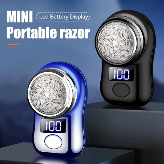 Men Shaving Tool Usb Rechargeable Portable Electric Shaver with Led Battery Display for Men Waterproof Mini Travel Rotary Razor upscaleclicks