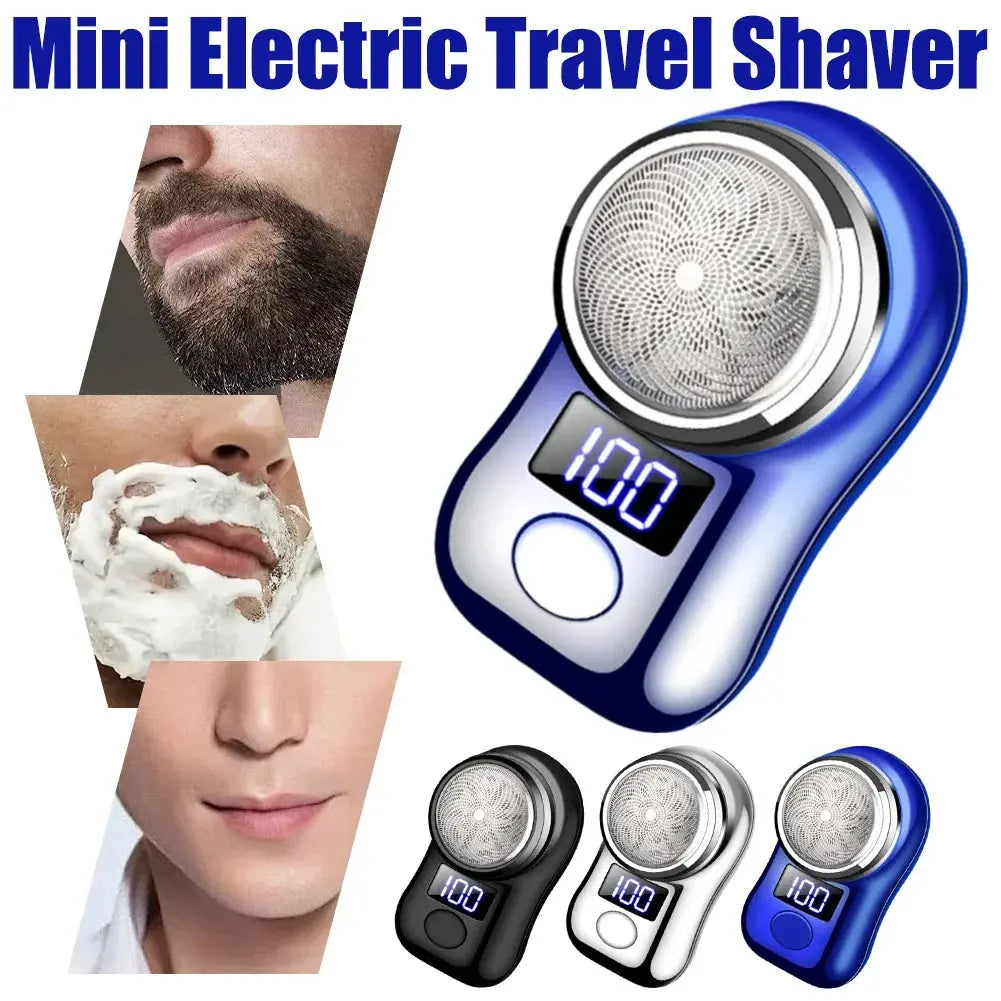 Men Shaving Tool Usb Rechargeable Portable Electric Shaver with Led Battery Display for Men Waterproof Mini Travel Rotary Razor upscaleclicks