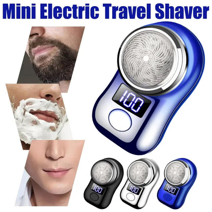 Men Shaving Tool Usb Rechargeable Portable Electric Shaver with Led Battery Display for Men Waterproof Mini Travel Rotary Razor upscaleclicks