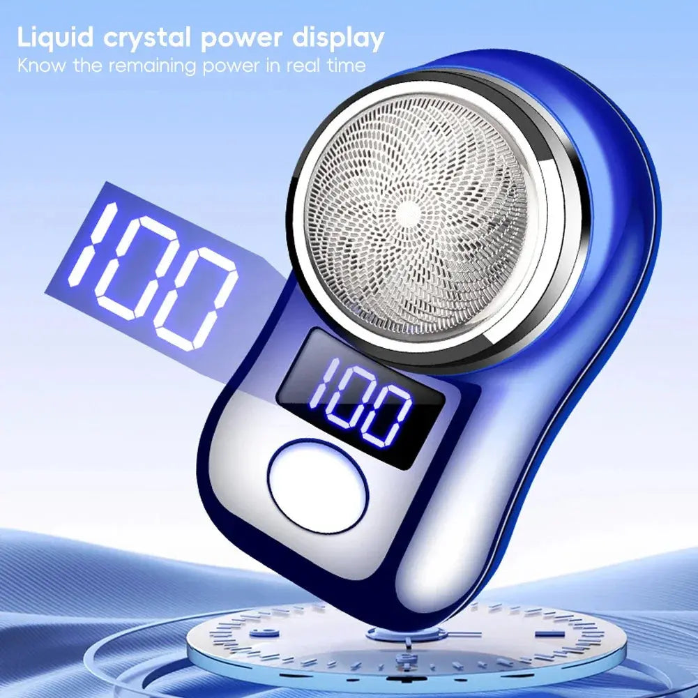 Men Shaving Tool Usb Rechargeable Portable Electric Shaver with Led Battery Display for Men Waterproof Mini Travel Rotary Razor upscaleclicks