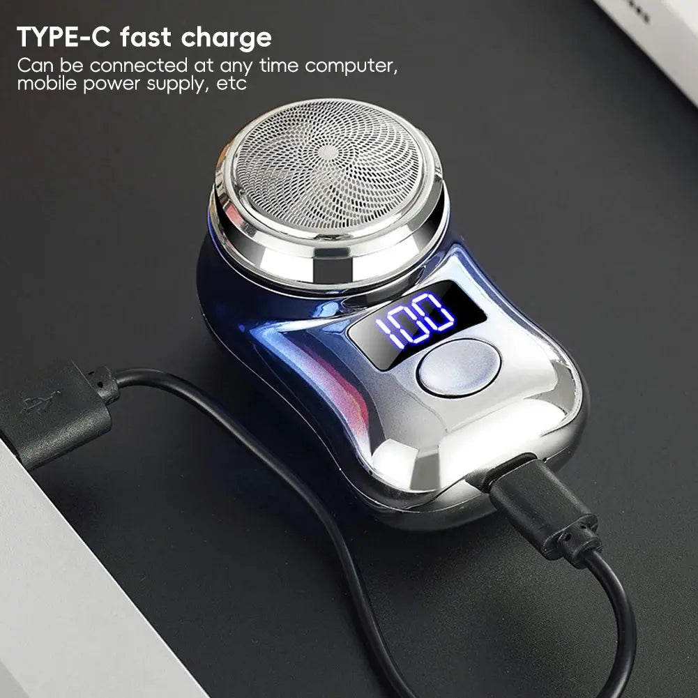 Men Shaving Tool Usb Rechargeable Portable Electric Shaver with Led Battery Display for Men Waterproof Mini Travel Rotary Razor upscaleclicks