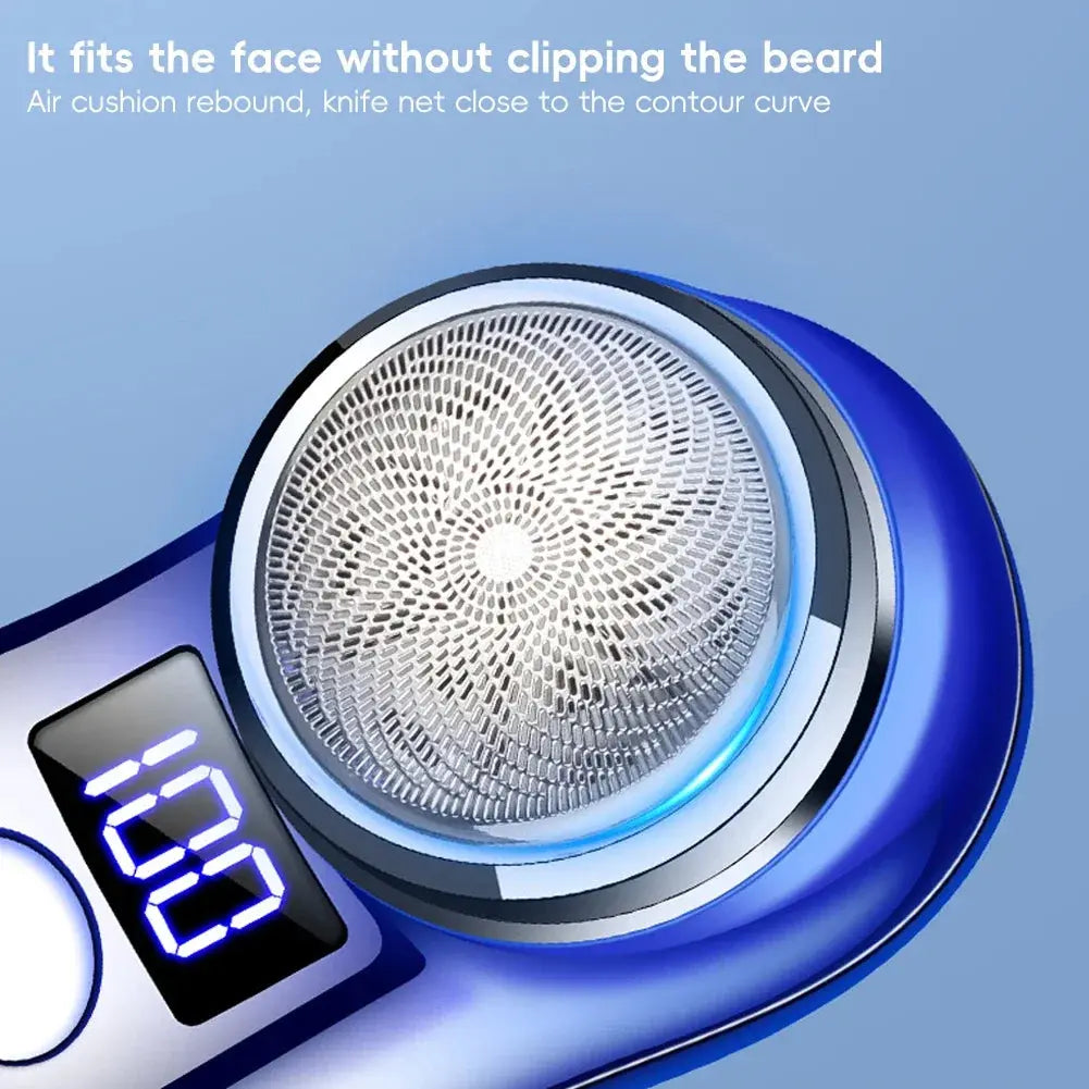 Men Shaving Tool Usb Rechargeable Portable Electric Shaver with Led Battery Display for Men Waterproof Mini Travel Rotary Razor upscaleclicks
