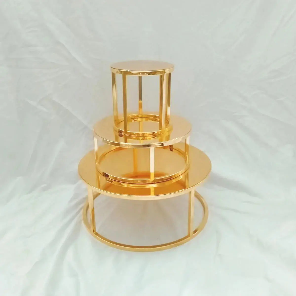 Metal Round and Square Floating Cake Stand Gold Cake Separator Wedding Cake Tier Birthday Party Cupcake Display Stand Decor upscaleclicks