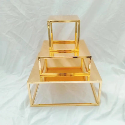 Metal Round and Square Floating Cake Stand Gold Cake Separator Wedding Cake Tier Birthday Party Cupcake Display Stand Decor upscaleclicks