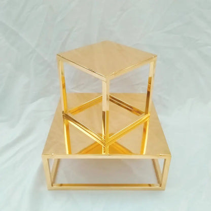 Metal Round and Square Floating Cake Stand Gold Cake Separator Wedding Cake Tier Birthday Party Cupcake Display Stand Decor upscaleclicks