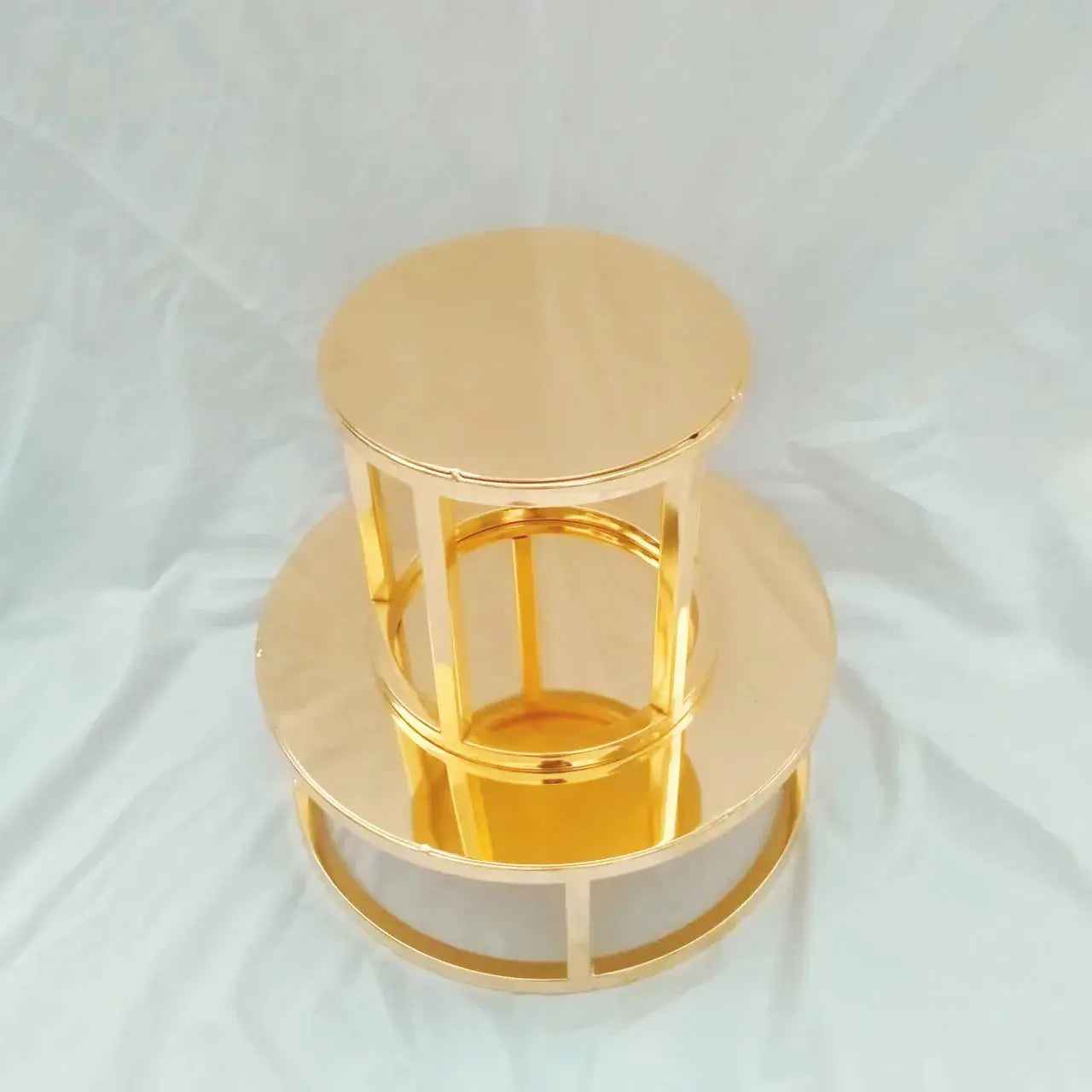 Metal Round and Square Floating Cake Stand Gold Cake Separator Wedding Cake Tier Birthday Party Cupcake Display Stand Decor upscaleclicks