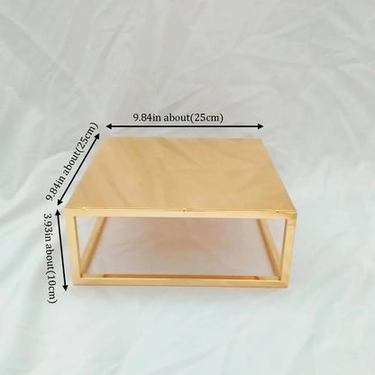 Metal Round and Square Floating Cake Stand Gold Cake Separator Wedding Cake Tier Birthday Party Cupcake Display Stand Decor upscaleclicks